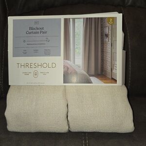 Threshold Beige Blackout Curtain Pair